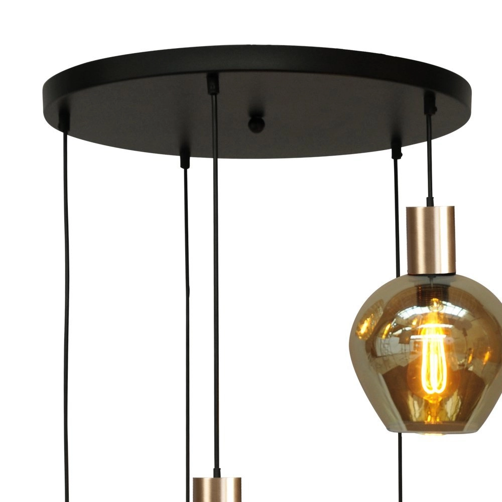 Hanging lamp 5 lights Bounty black with gold Masterlight 8718121247755