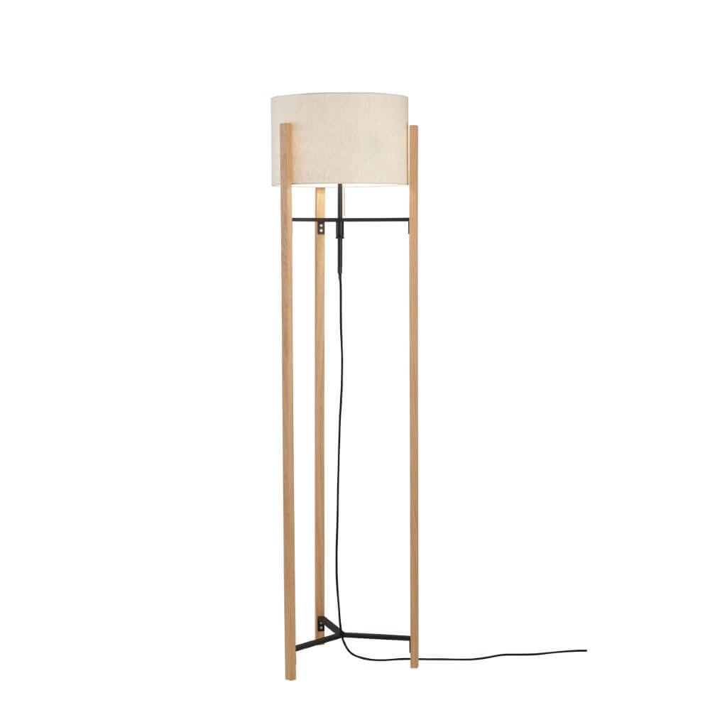 Table lamp Shine-Wood with cream shade
