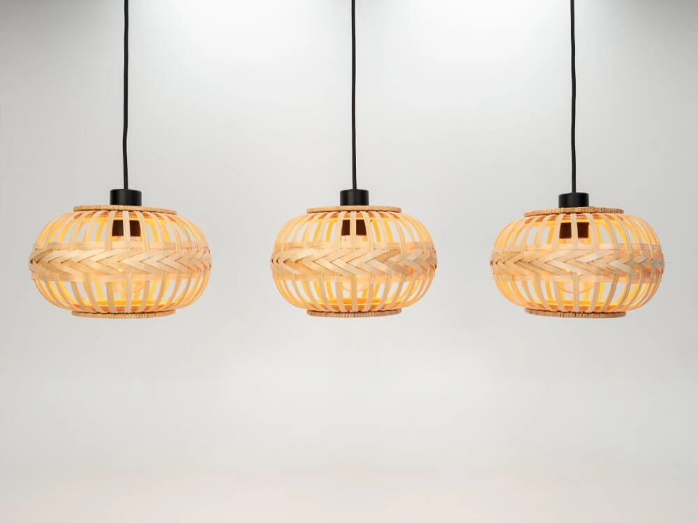 Rattan 3-light pendant lamp Amsfield 1 Eglo 9002759438630