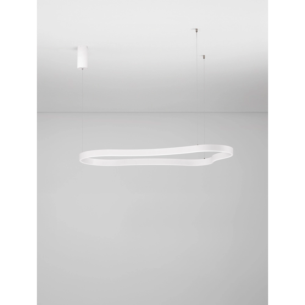 Natural shape pendant lamp Dussa white 120cm