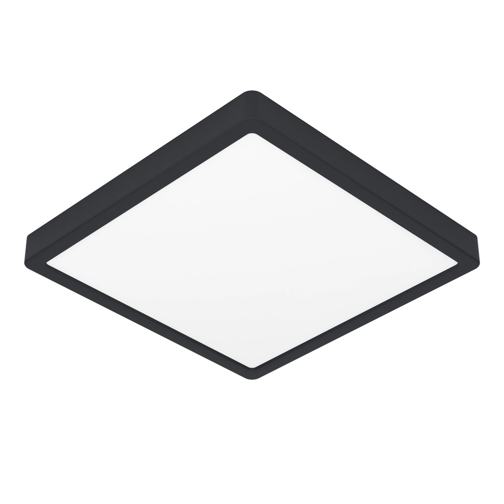 Ceiling light IP44 Fueva 6 Square - Black - 29x29cm