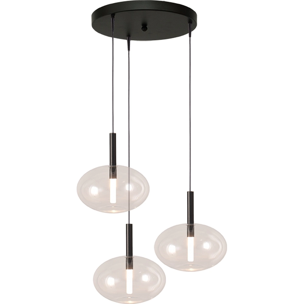 3L vide pendant lamp Lido Onion with Ø 24cm clear glass