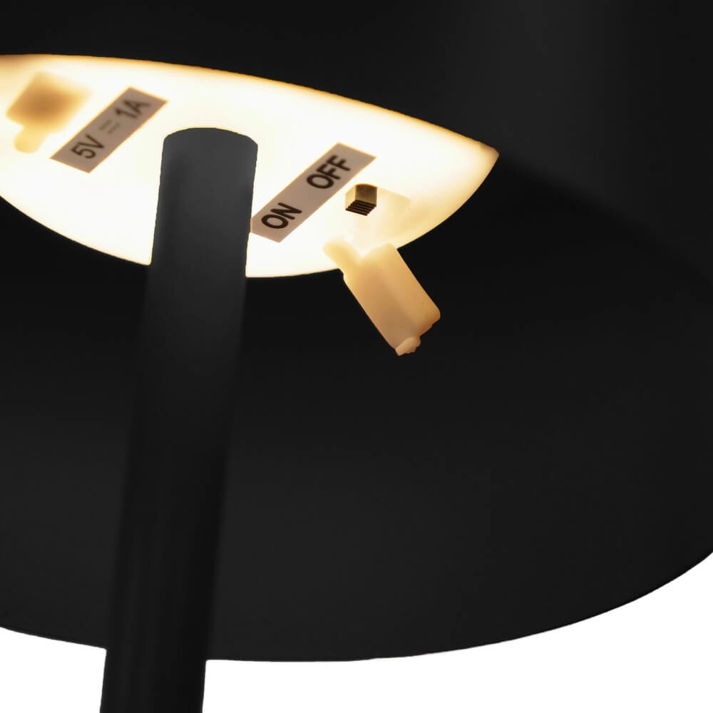 Sleek table lamp Roccanova Solar Black with USB Eglo 9008606355037