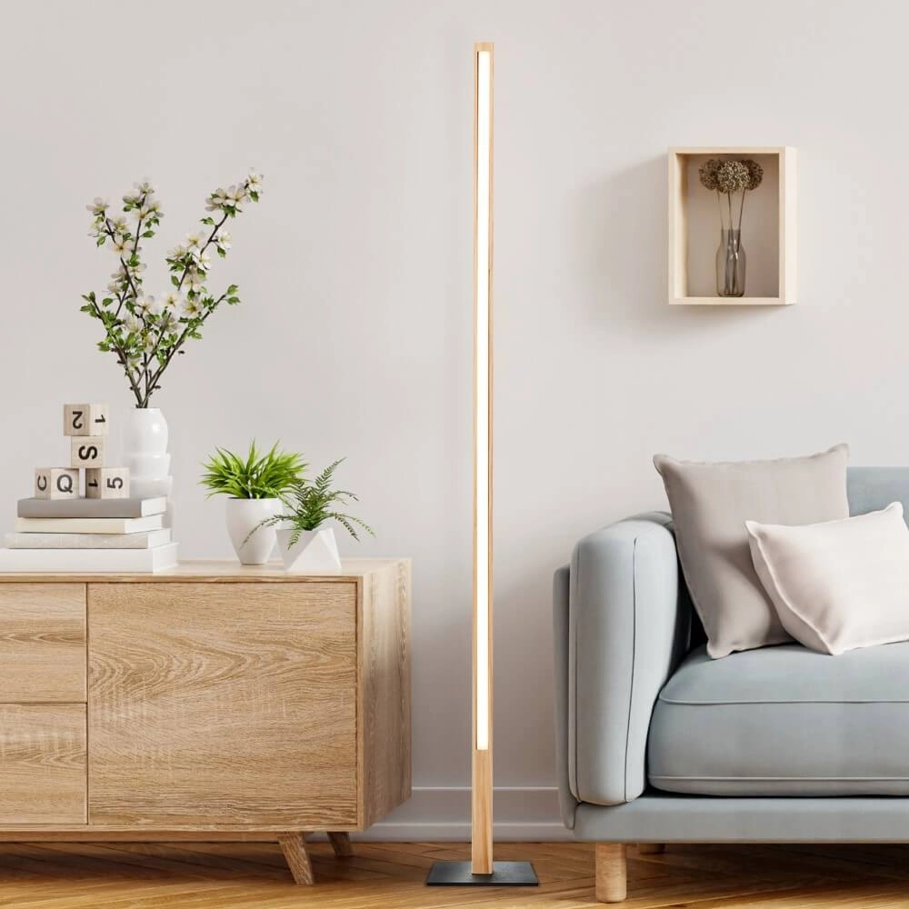 Wooden floor lamp Arion 120cm Brilliant 4004353425776