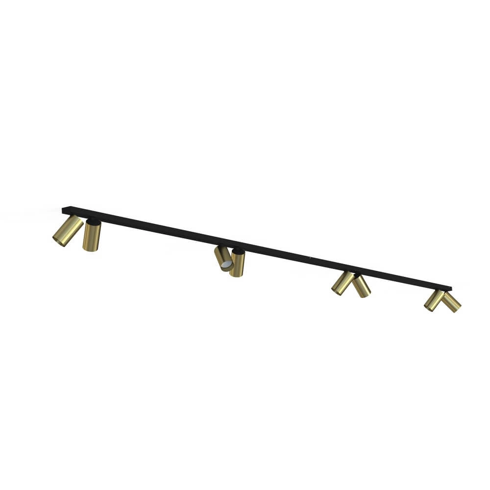 Golden ceiling spotlight Mono 8 spots