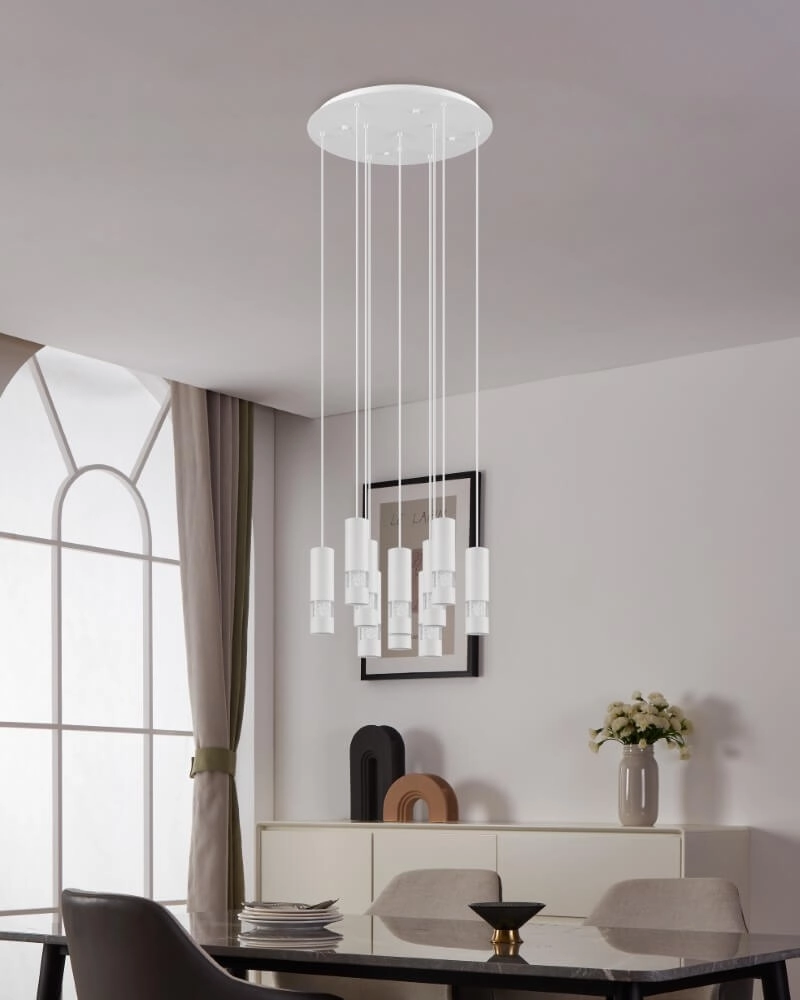 White round hanging lamp Bernabeta 10 lights Stars of Light 9002759397043
