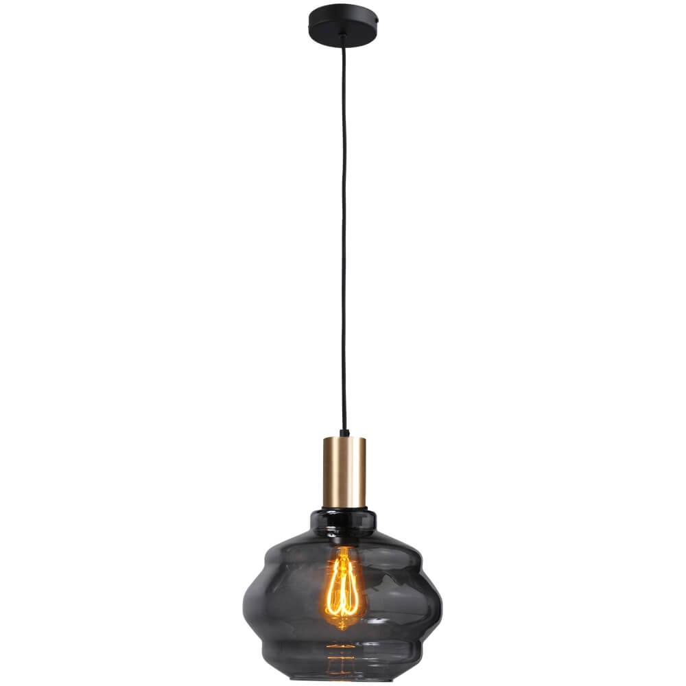 Hanging lamp gold Porto with Ball smoke glass - Ø 24cm Masterlight 8718121269139