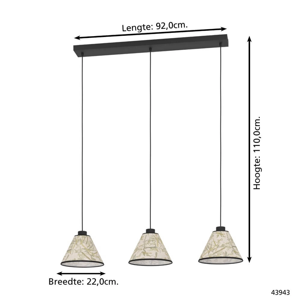 Natural pendant lamp Oxpark 3-light Eglo 9002759439439