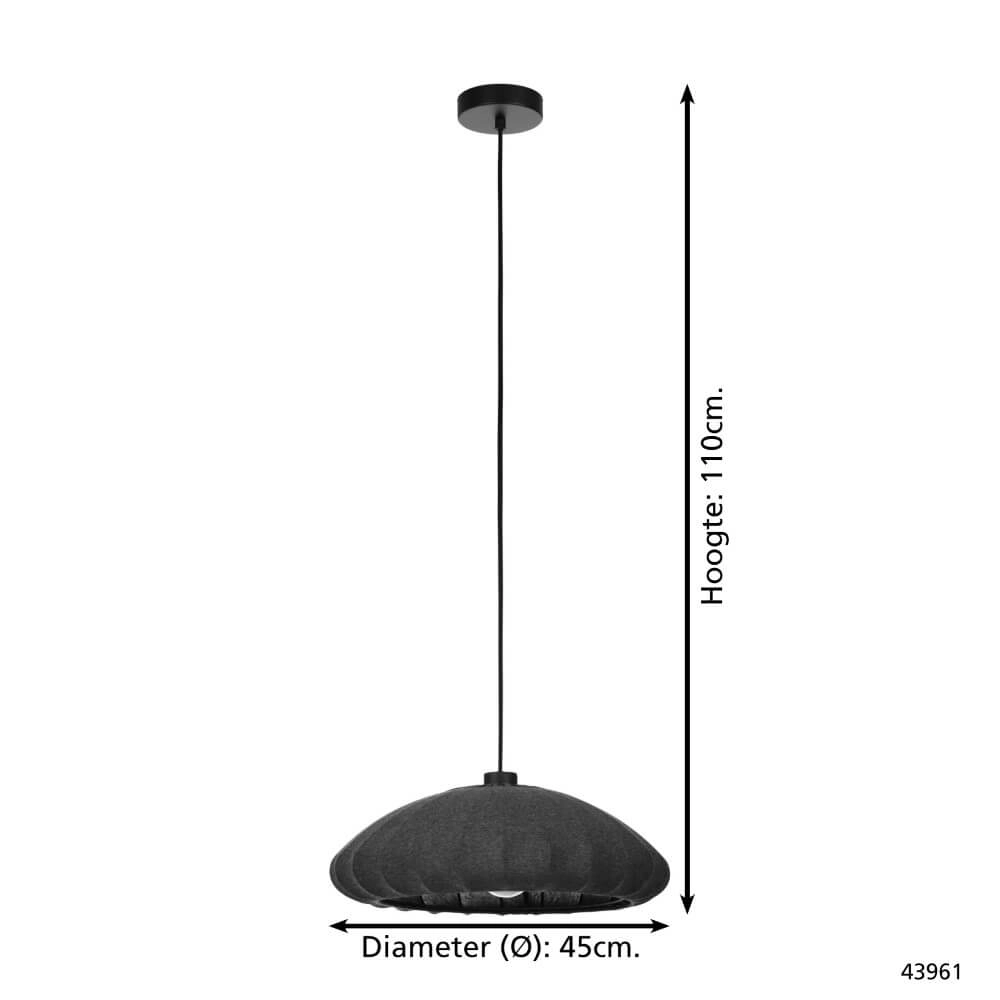 Fabric pendant lamp Barlaston Ø 45cm Eglo 9002759439613