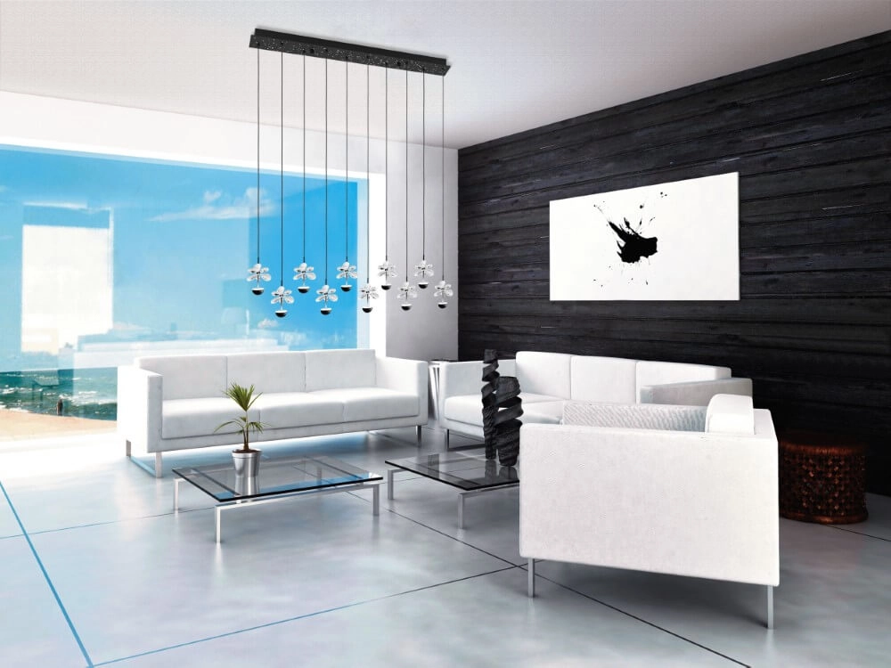Black hanging lamp Pianopoli 2 87cm x 12cm Stars of Light 9008606270224