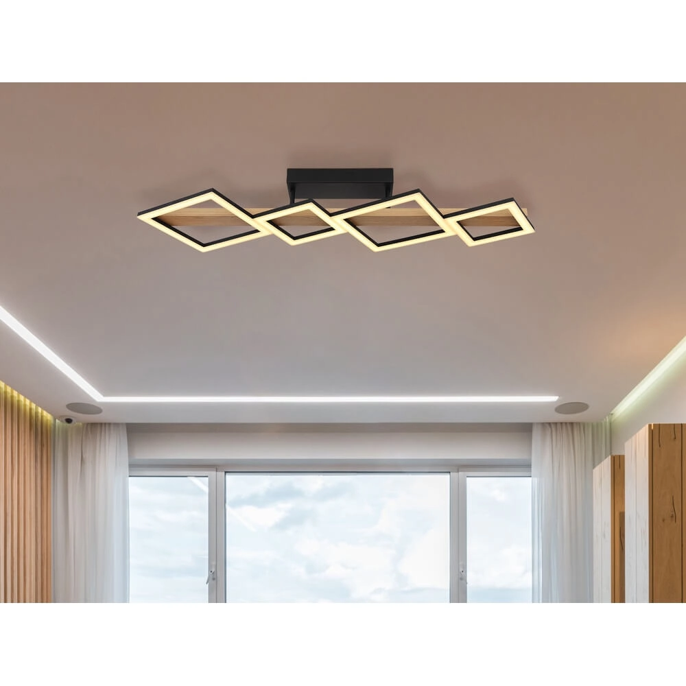 Modern ceiling lamp Dustin black 92cm Globo 9007371451104