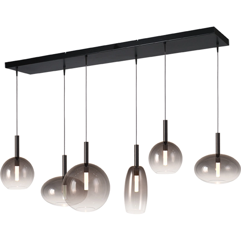 6L pendant light Lido Ball with smoke-fading glass