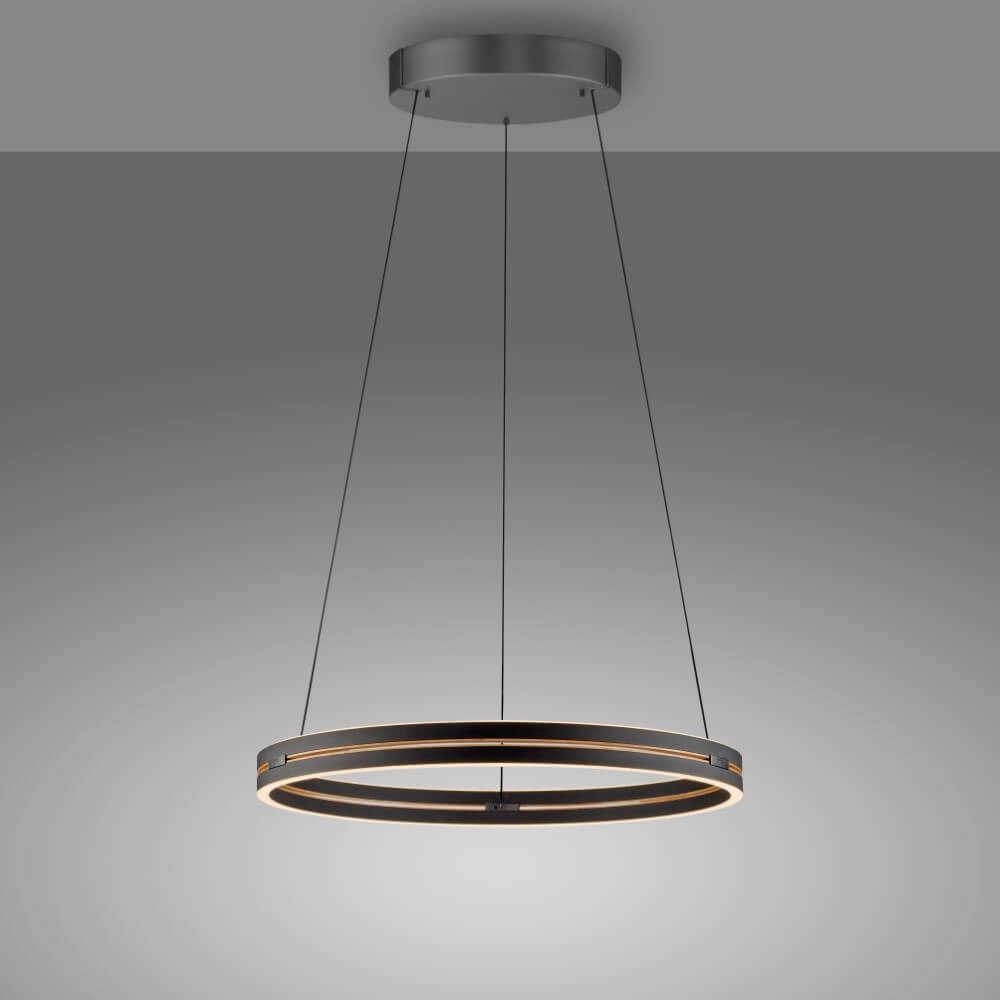 Sleek hanging lamp Pure E-Loop black Ø 70cm Paul Neuhaus 4012248384336