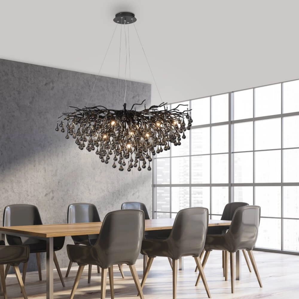 Unique chandelier Icicle black Paul Neuhaus 4012248377567