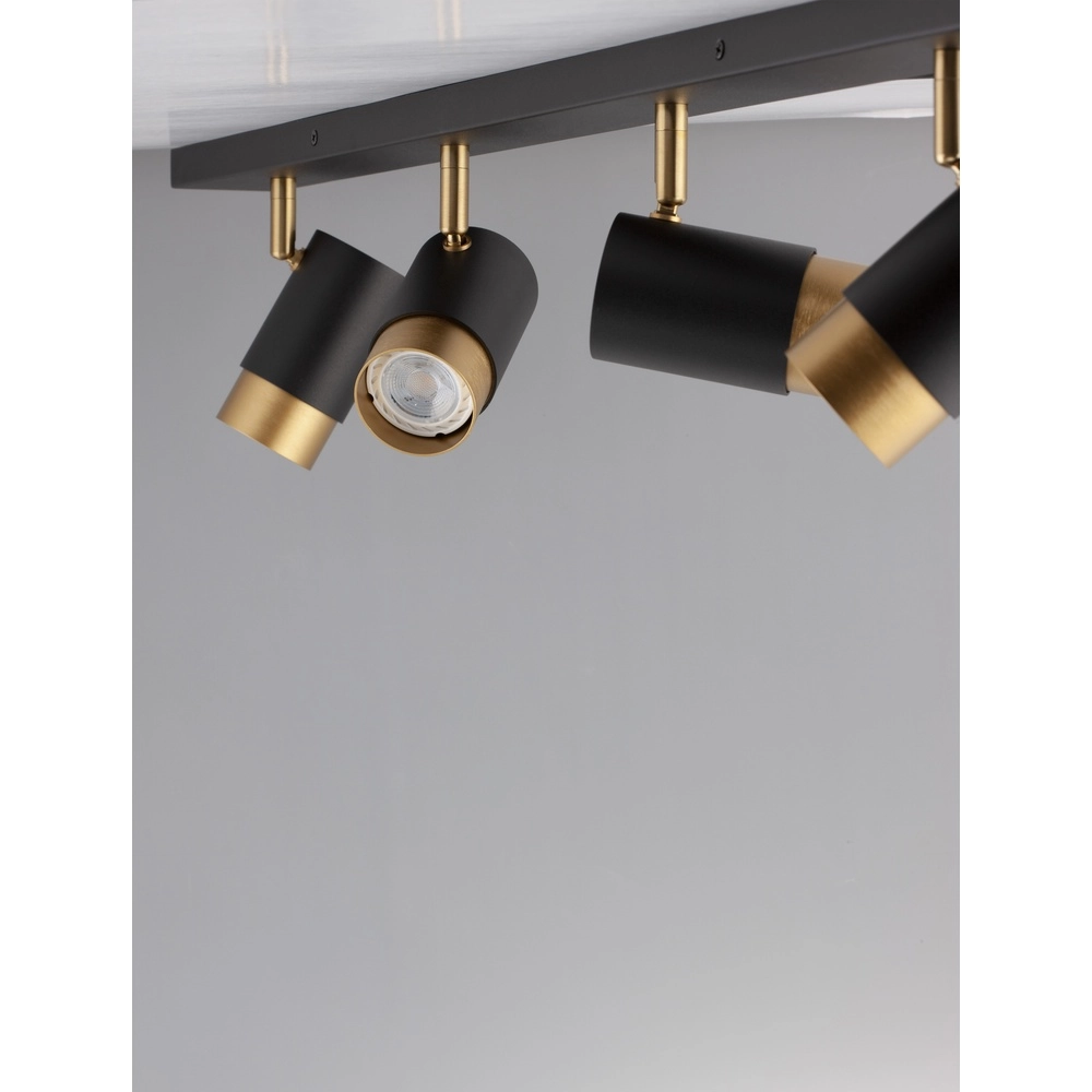 Ceiling spotlight Pogno 4-light black with gold Lyora 5212017430861