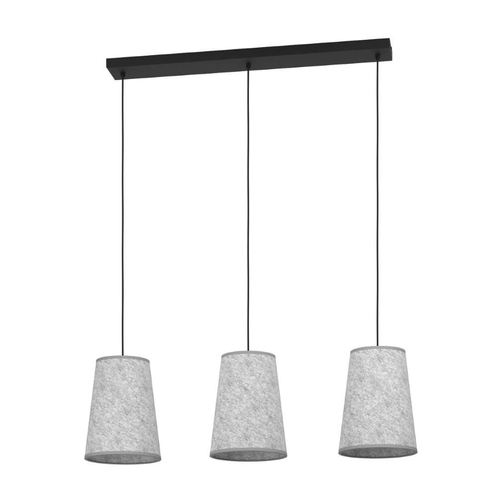 Textile pendant lamp Alsager 3-light