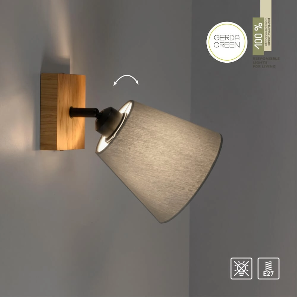 Wall lamp Green Michel wood Just Light 4043689994891