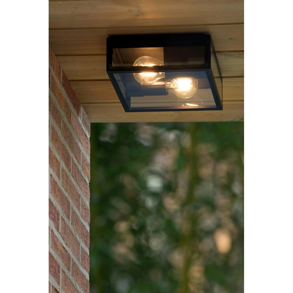 Design wall lamp Dukan IP65 black double Lucide 5411212151889