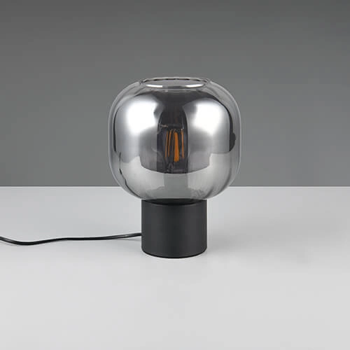 Trendy table lamp Diva black with smoke glass Trio 4017807614596