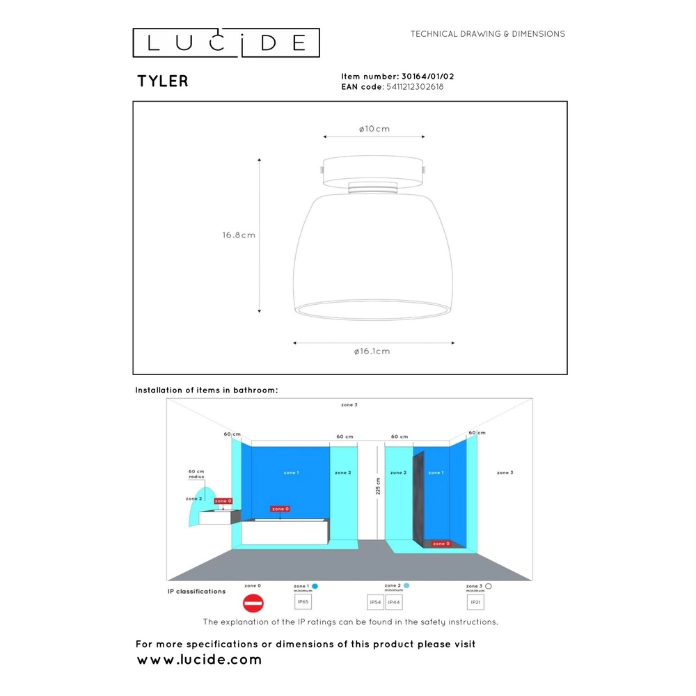 Ceiling lamp Tyler Gold Lucide 5411212302618