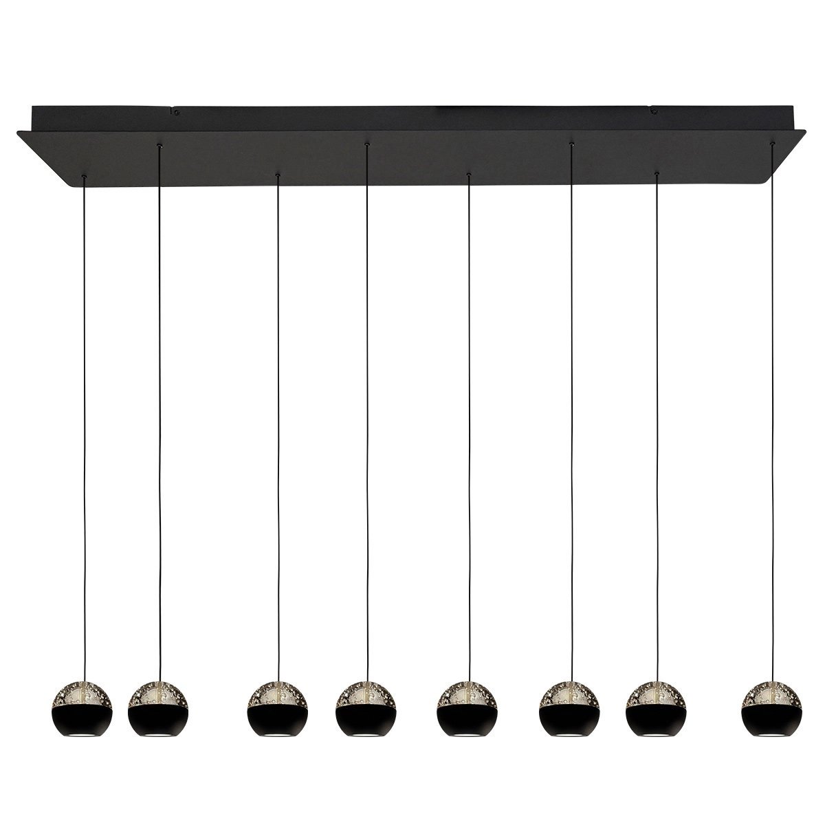 Dining table pendant lamp 115cm Belluno 8-Light LED - Black Steinhauer 8712746184020
