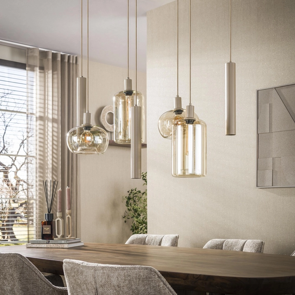 Dining table pendant lamp Serene 7-lights - sand Lyora 8716803510920