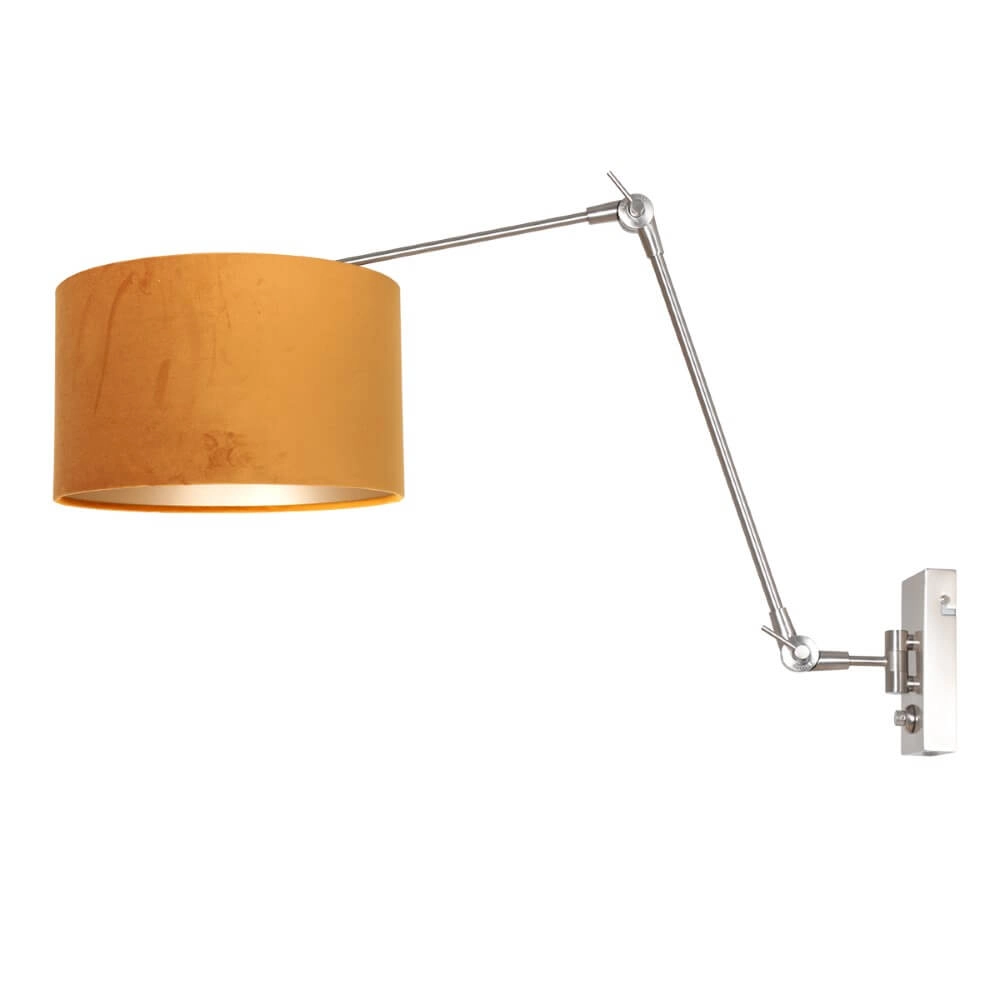 Adjustable wall lamp Prestige Chic with gold velvet