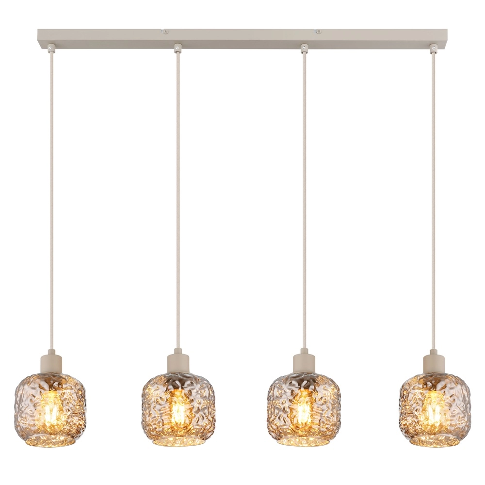 4-light pendant lamp Antonio sand brown Globo 9007371578726