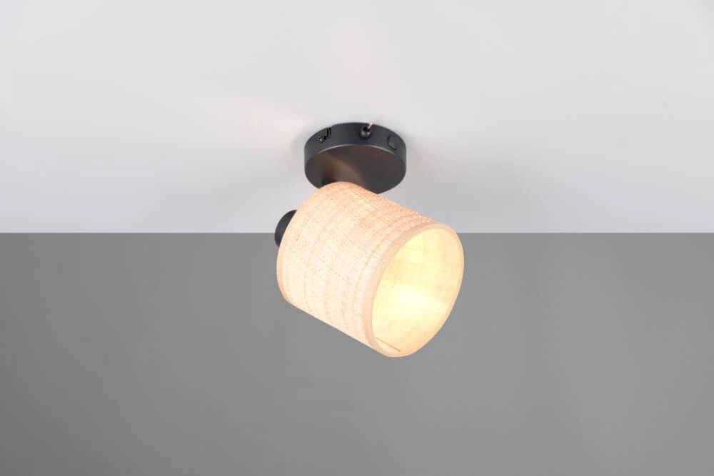 Black wall lamp Aimee with cream cap Trio 4017807637335