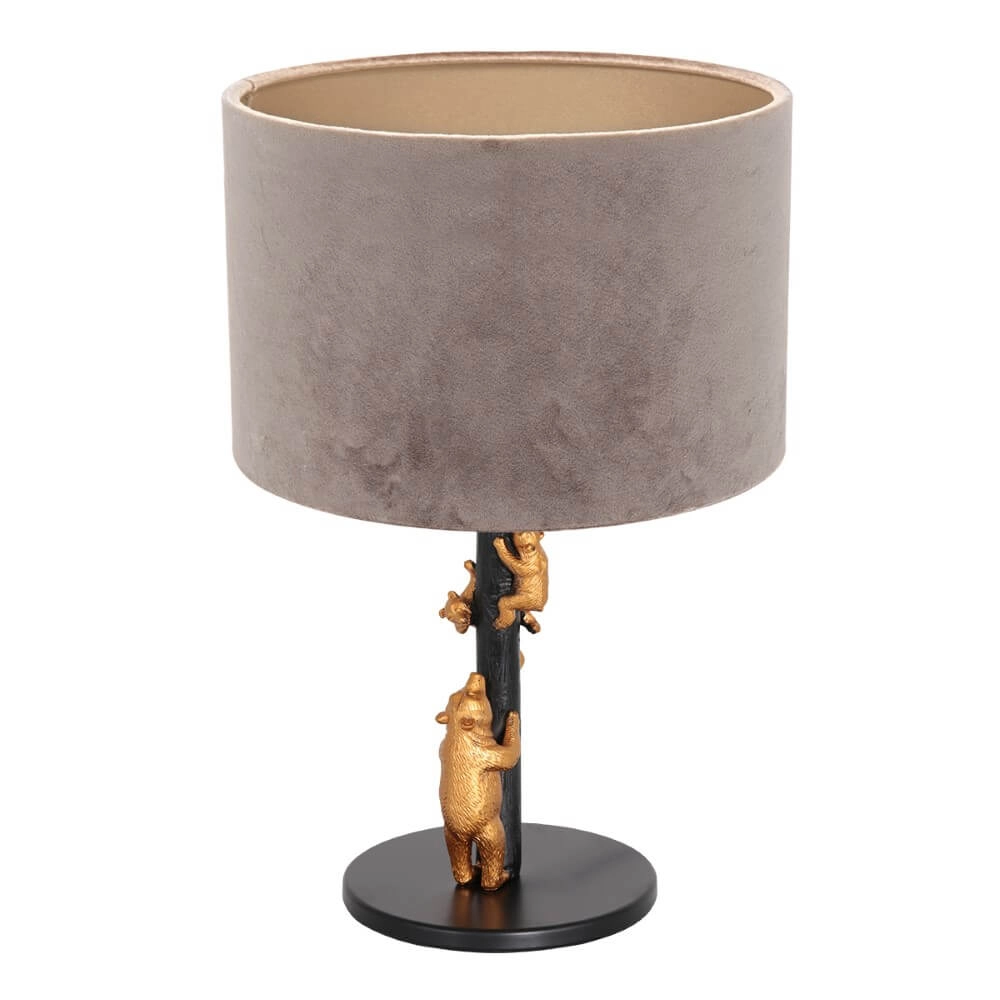 Design table lamp Animaux with grey velvet