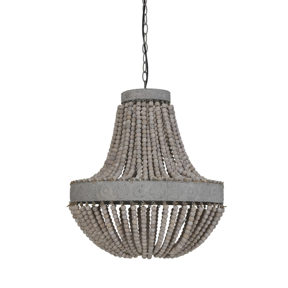 Beaded pendant lamp Luna grey