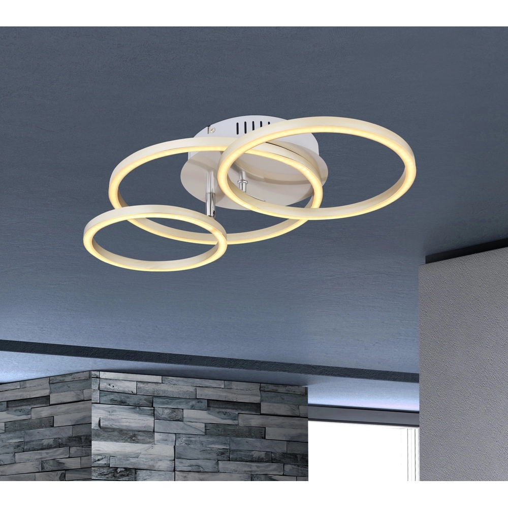Modern ceiling lamp Kendy 3 rings nickel Globo 9007371407743