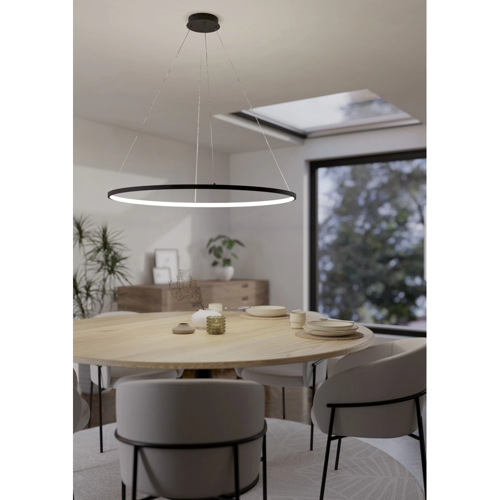 XL LED pendant light Parruta Ø 99cm - black Eglo 9008606315697