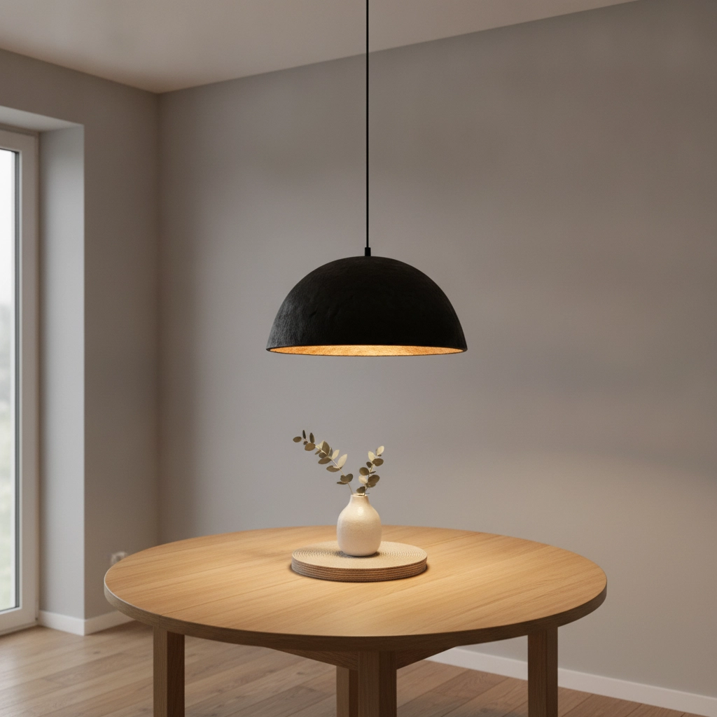 Black pendant lamp Talcum Ø 42cm