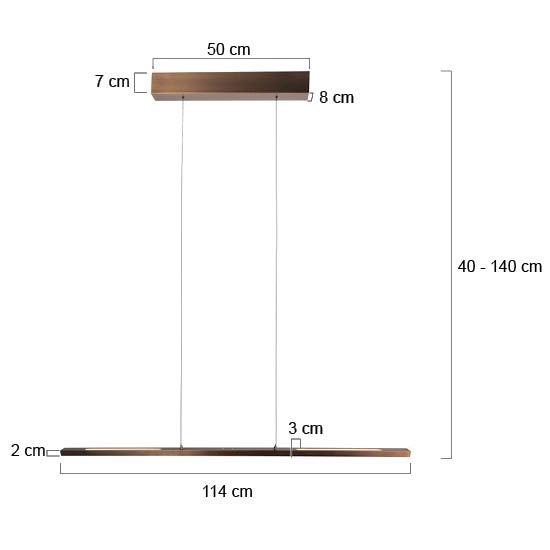 Modern pendant lamp Bande 114cm bronze Steinhauer 8712746180947