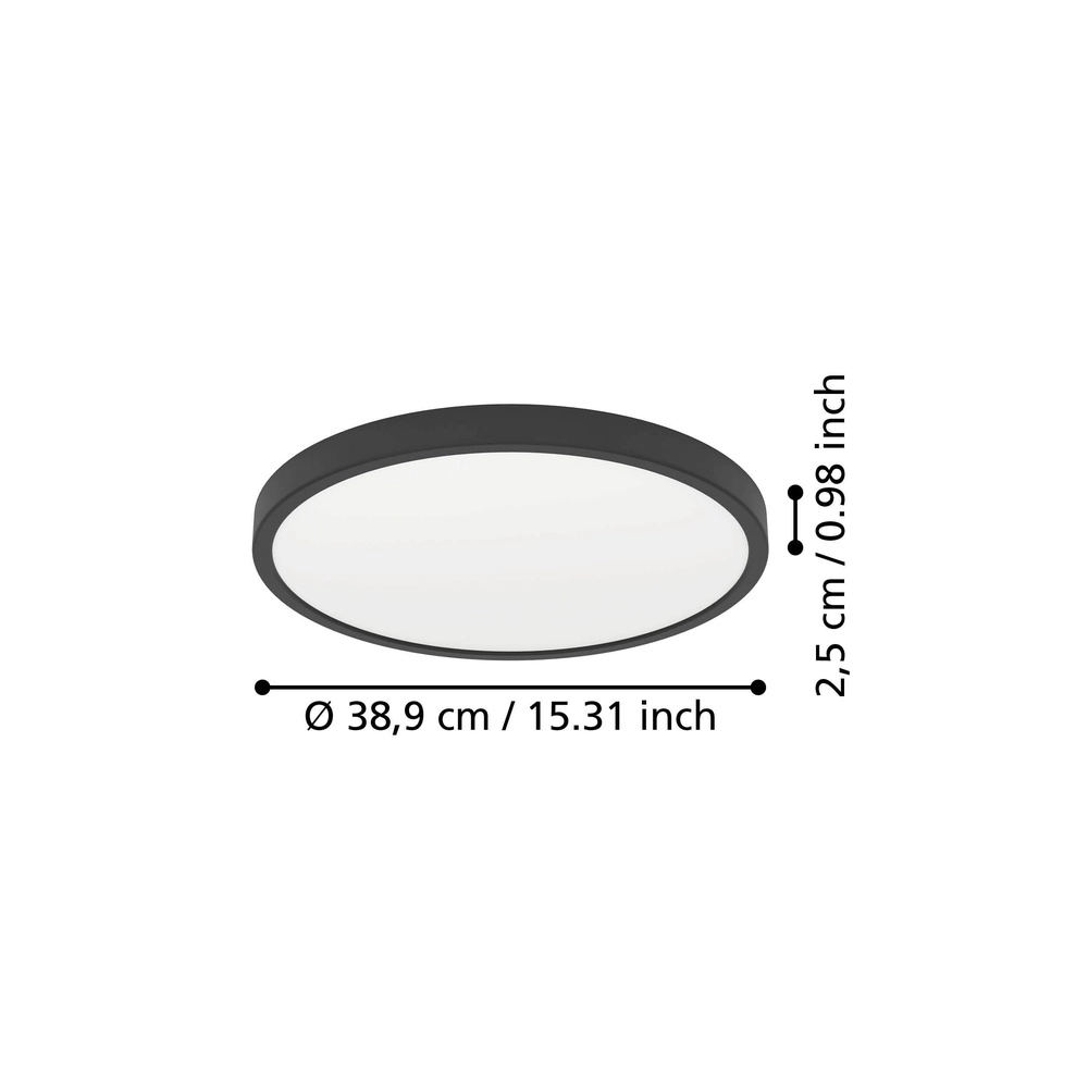 Led ceiling light Fueva 6 round - black - Ø 38,9cm Eglo 9008606330096