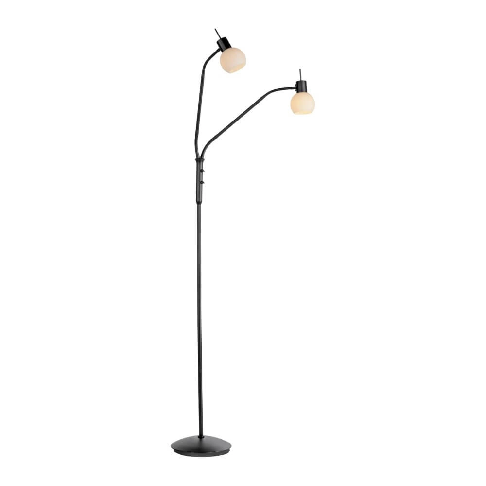 Black floor lamp Loki 2-light