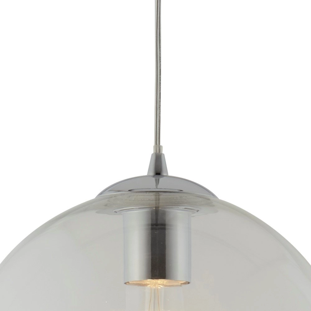 Glass pendant lamp Balls Ø 25cm grey with clear glass Searchlight 5053423096155