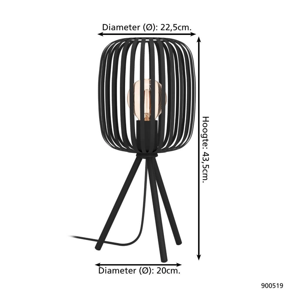 Black table lamp Romazzina Ø 20cm Eglo 9008606244485