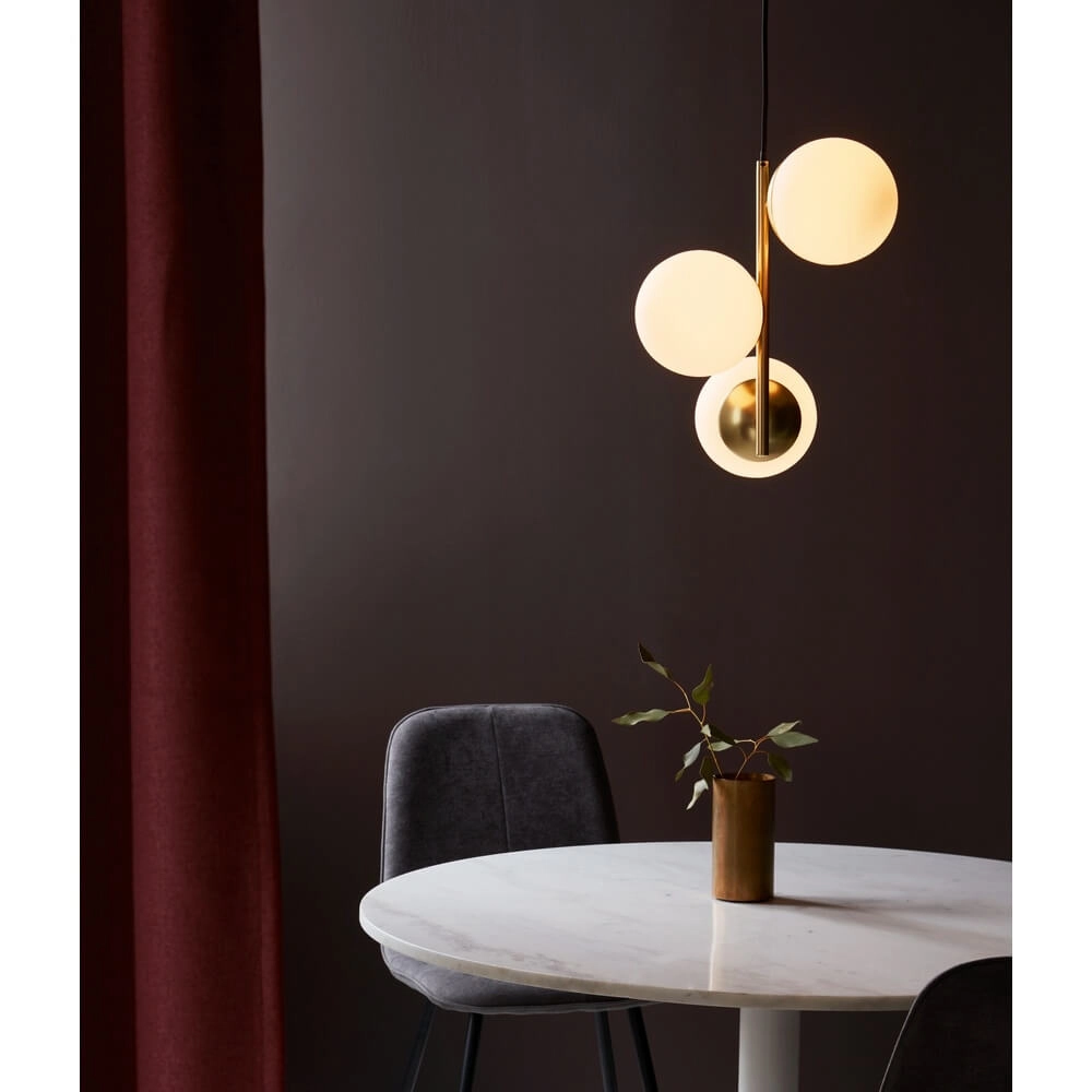 Pendant lamp Lilly 3-light gold with white sphere Nordlux 5701581459083