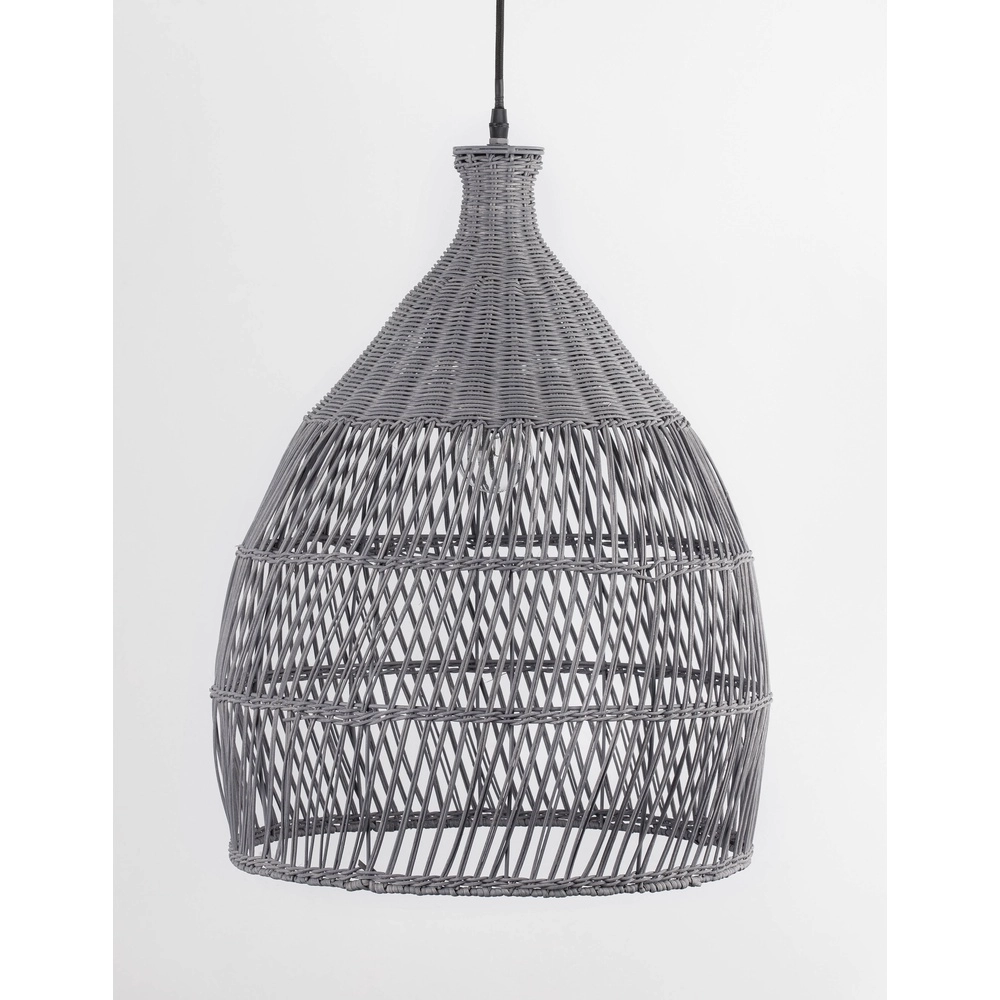 Grey pendant lamp Destin rattan Ø 42cm Lyora 5212017416681
