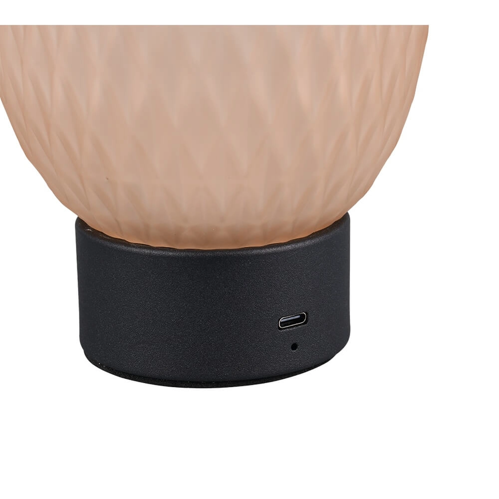 Table lamp Facette black with amber glass Trio 4017807643541