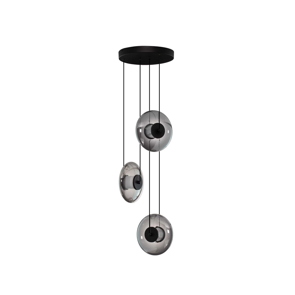 Unique pendant lamp Ballet Black 3-light round Lyora 5212017458438