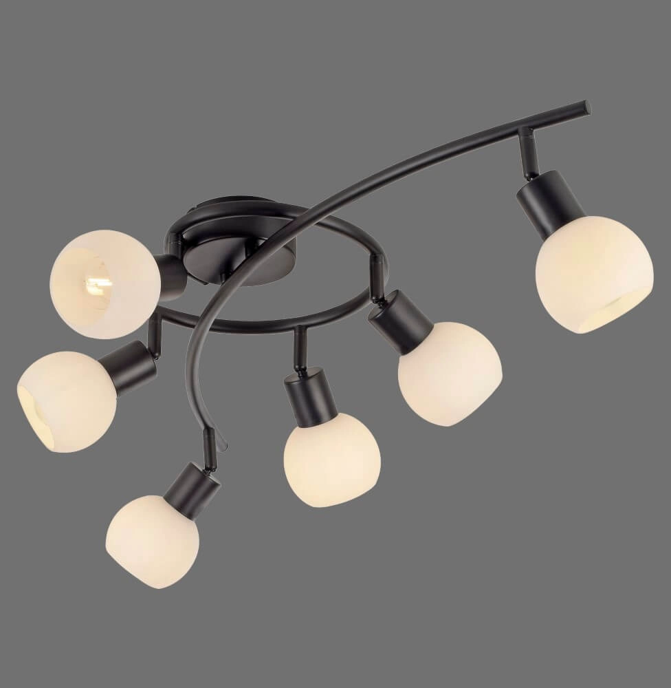 Black ceiling lamp Loki 6-light Just Light 4043689000806