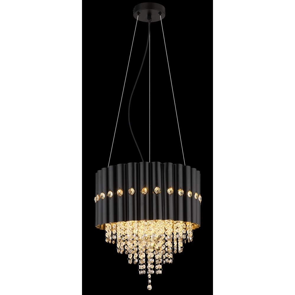 Pendant lamp Eleos black with crystal Globo 9007371528431