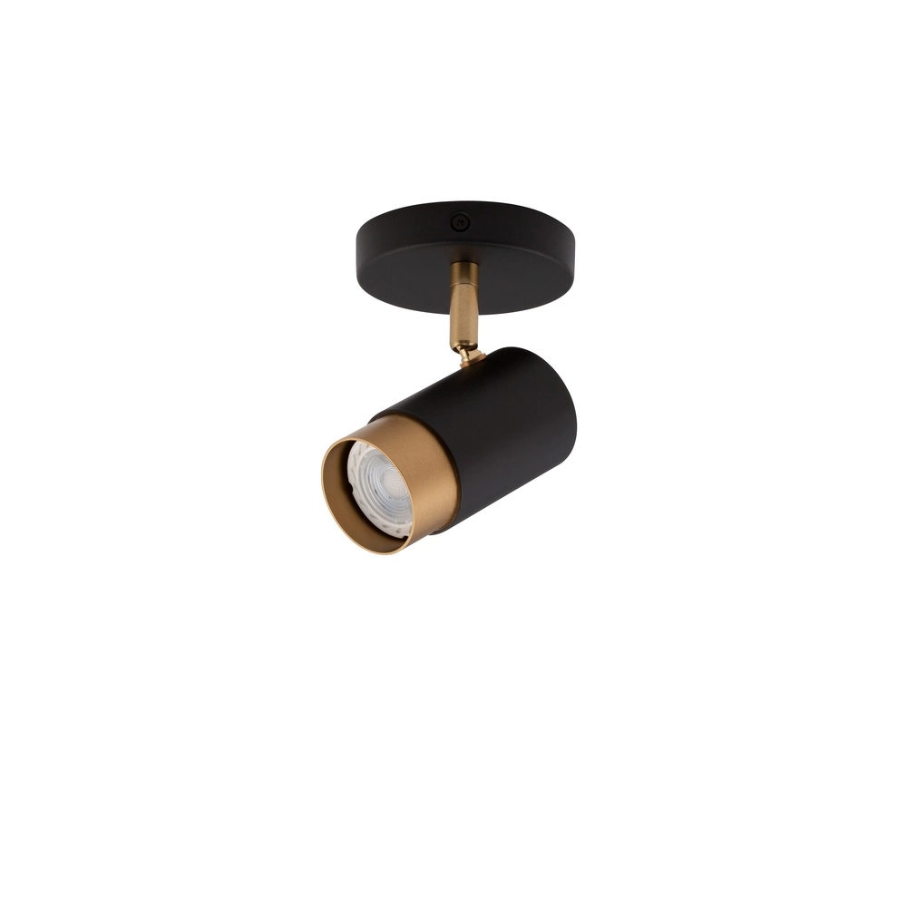 Ceiling spotlight Pogno Single black with gold Lyora 5212017430830