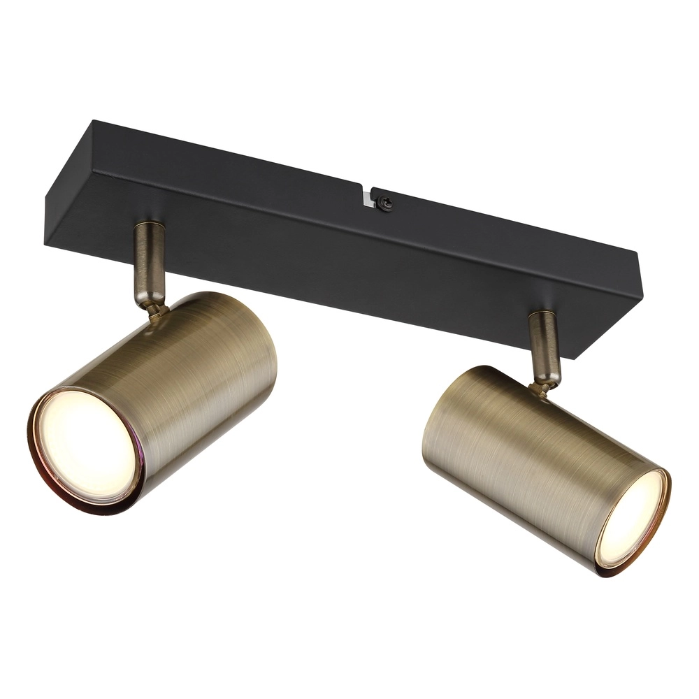 Ceiling lamp 2-lights Robby black with bronze