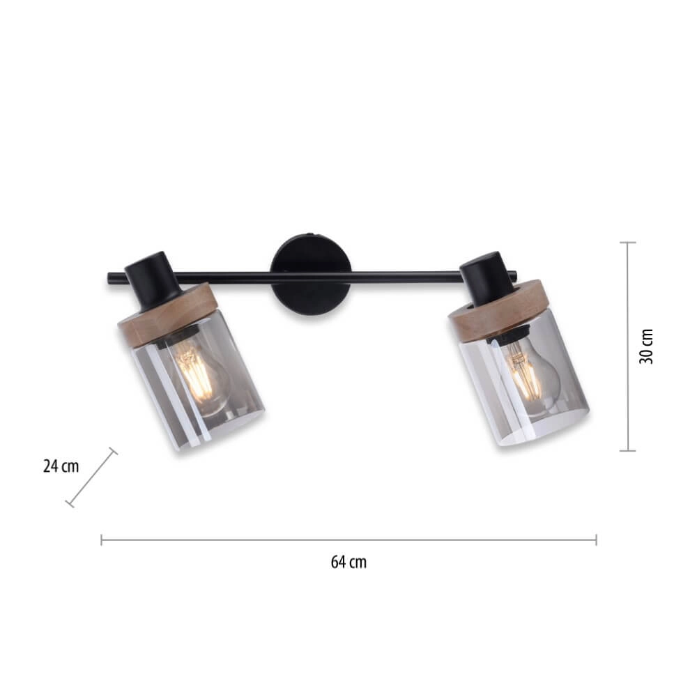 Ceiling lamp Pasqual 2-light black Just Light 4043689986117