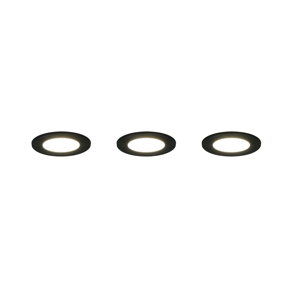 Set of 3 recessed spotlights Himal black IP65 Trio 4017807663792