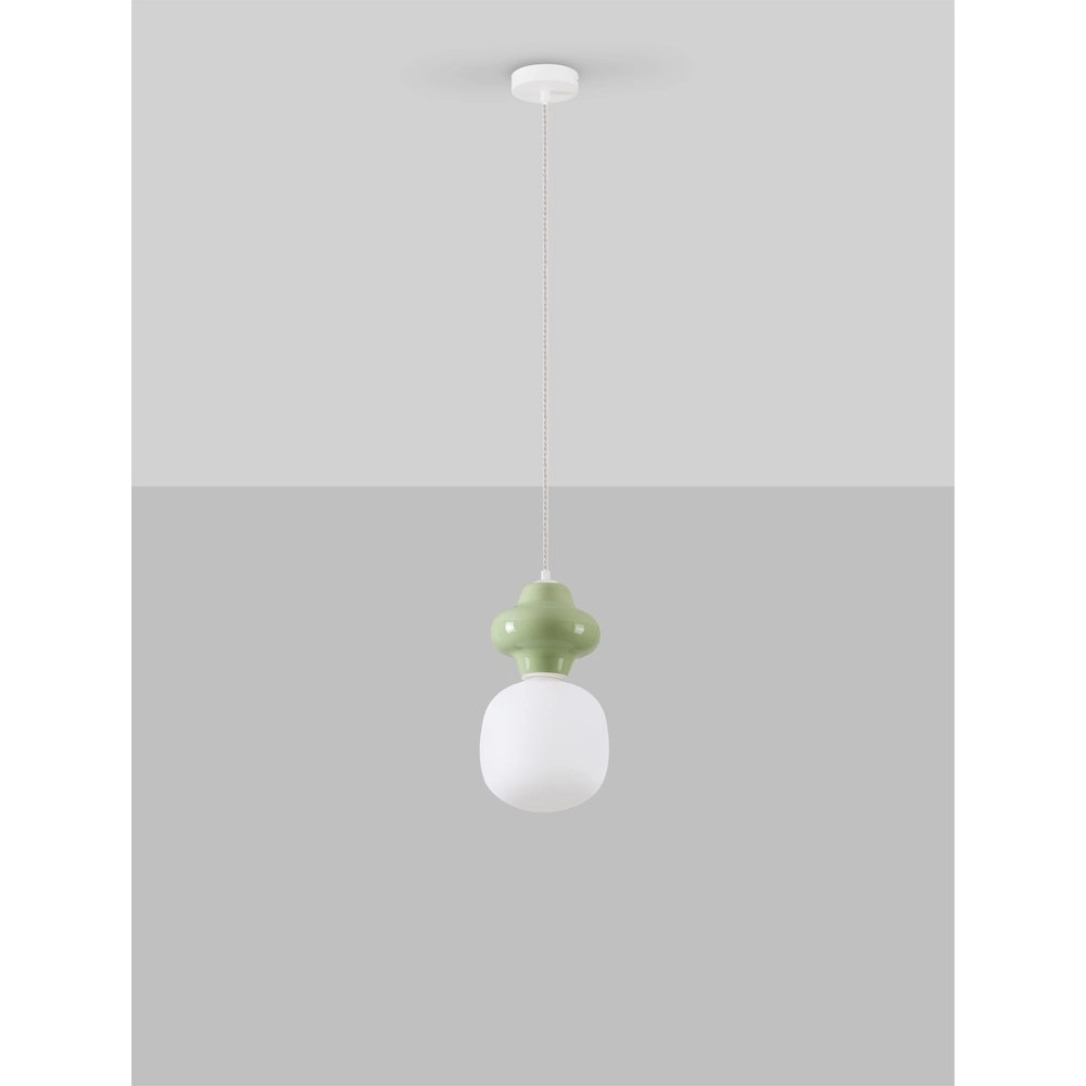 Pendant lamp Clio S light green ceramic Lyora 5212017461209